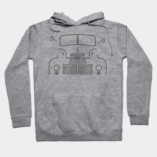 Leyland Comet 90 1950s classic lorry black outline graphic Hoodie by soitwouldseem